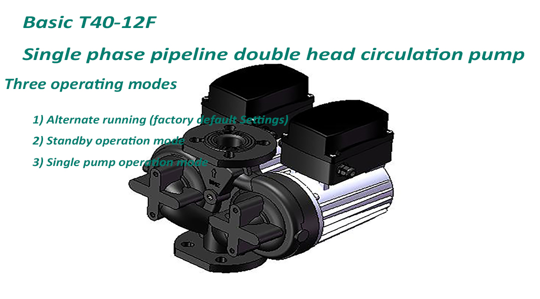 ベーシック T40-12F 単相パイプラインダブルヘッド循環ポンプ