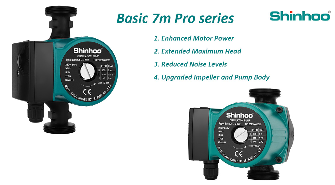 Shinhoo Basic 7m Pro シリーズ循環ポンプ丨 パフォーマンスと快適性を向上